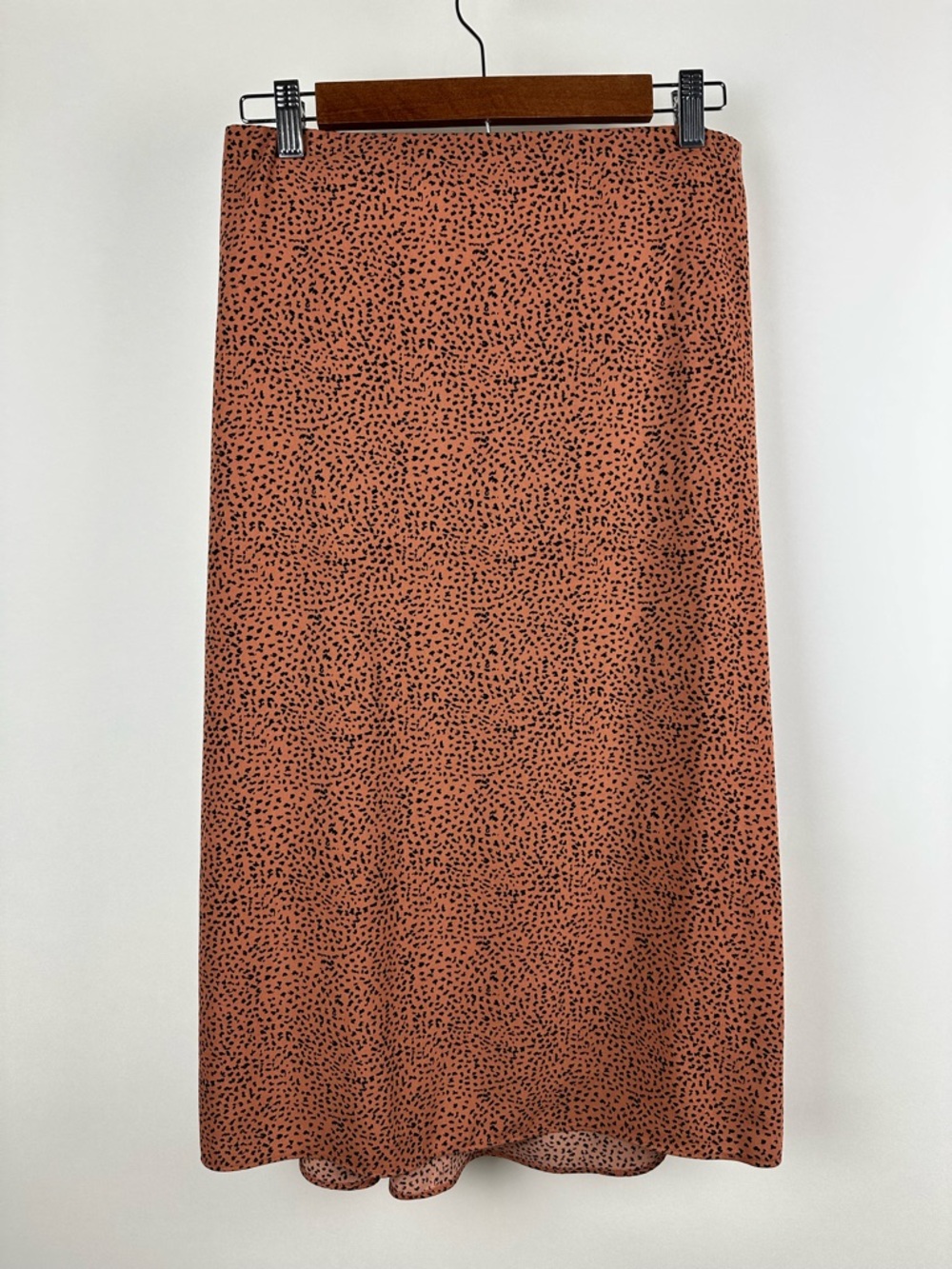 Nine West Ruched Animal Print Front Midi Skirt Brown Black Print Draped Feminine - Picture 2 of 12